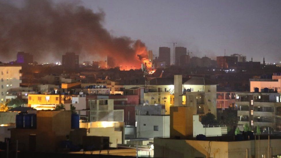 An explosion in Khartoum
