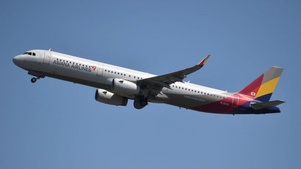 An Asiana Airlines plane seen in 2020 taking off from a Seoul airport