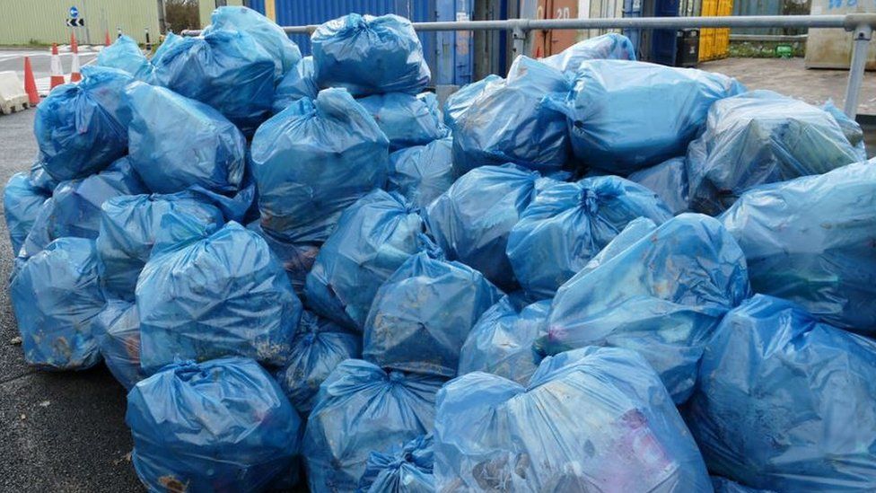 Just some of the 150 bags of plastic