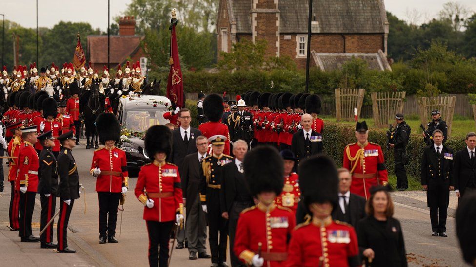 The State Hearse carrying the coffin of Queen Elizabeth II