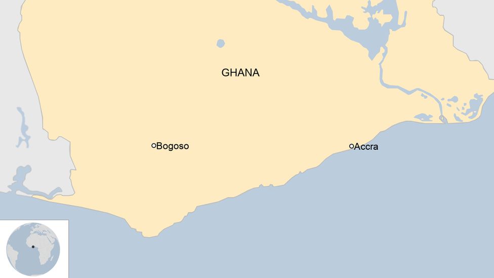Map showing Bogosa in Ghana