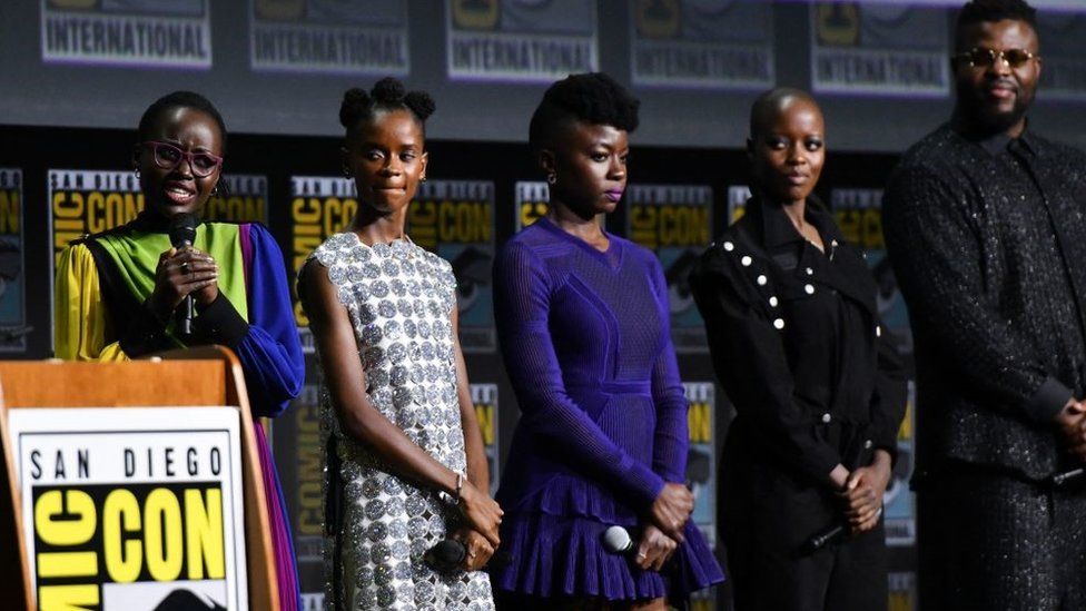 Lupita Nyong'o, Letitia Wright, Danai Gurira, Florence Kasumba and Winston Duke present 