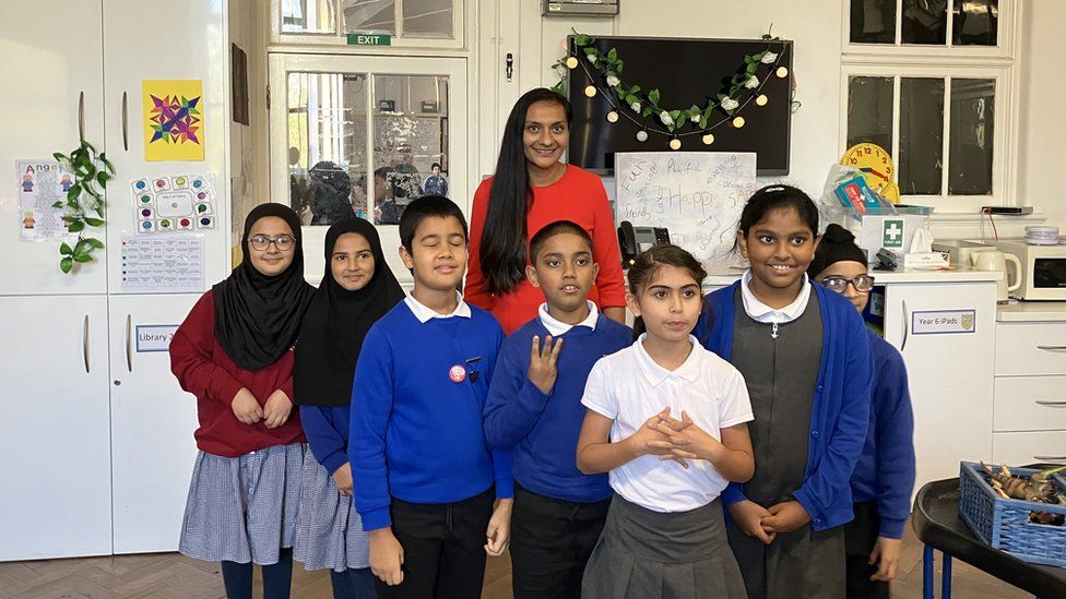 Reena Patel and seven pupils