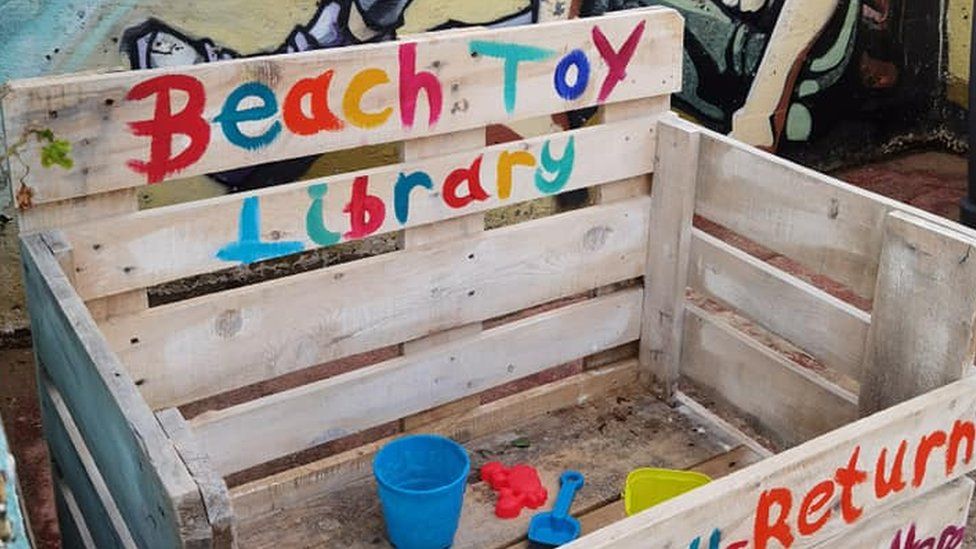 Beach toy library in Clacton, Essex.