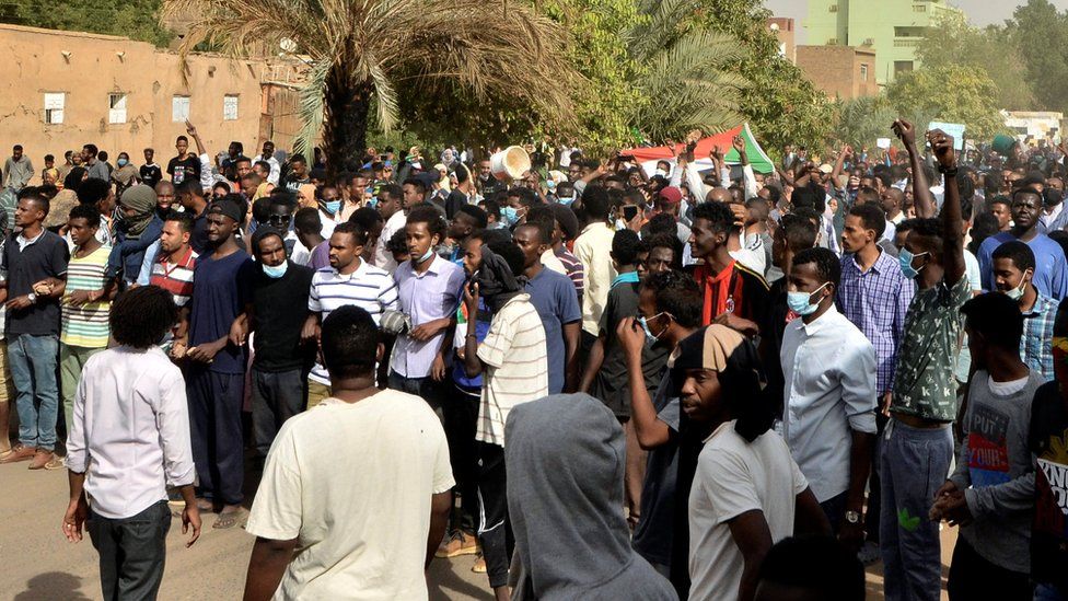 Protesters in Sudan