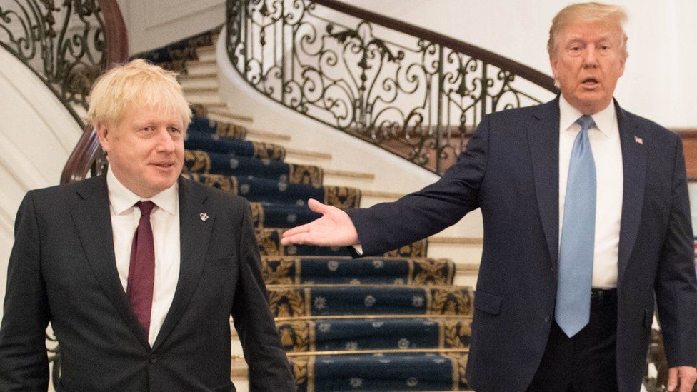 Boris Johnson meeting Donald Trump for bilateral talks at G7 summit in France on 25 August 2019