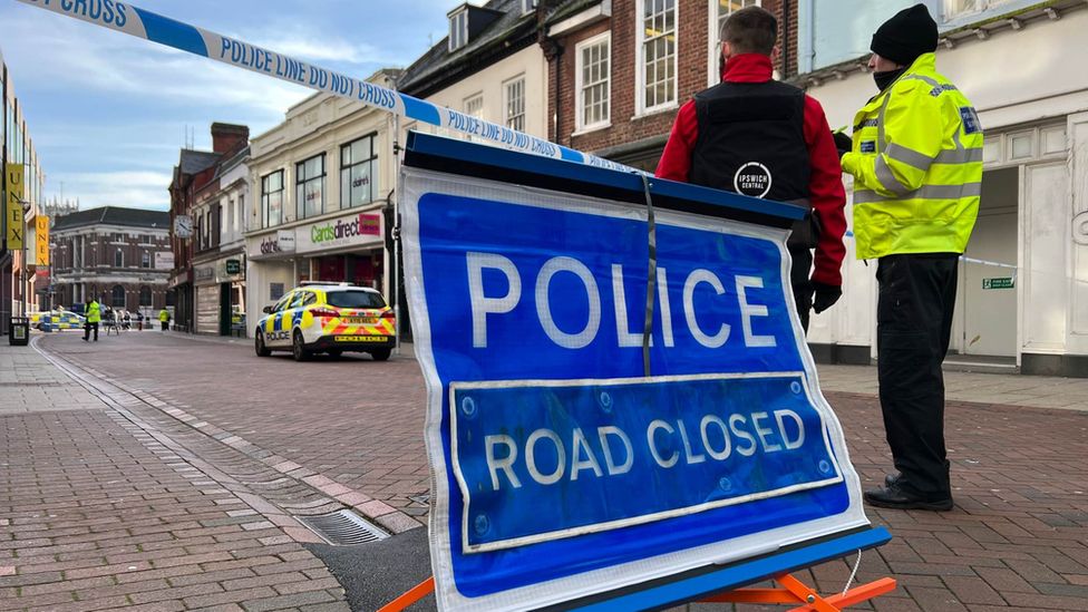 Westgate St in Ipswich cordoned off
