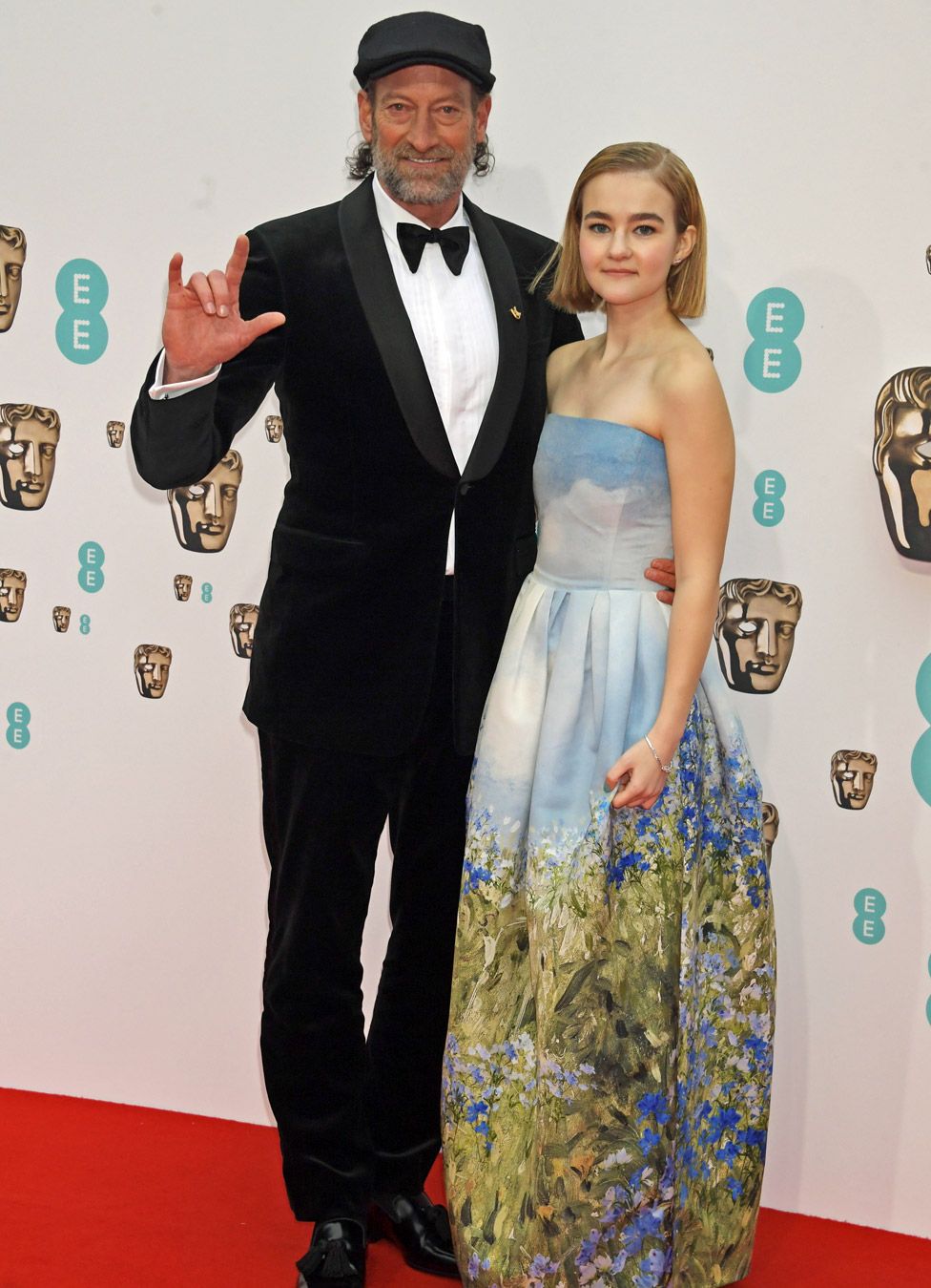 Troy Kotsur and Millicent Simmonds at the 2022 Bafta Film Awards