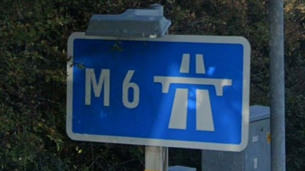 M6 motorway sign