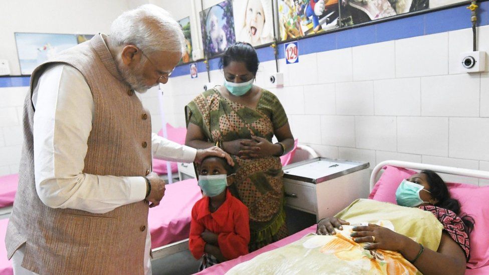 PM Narendra Modi visited Savita Ben in hospital on Tuesday