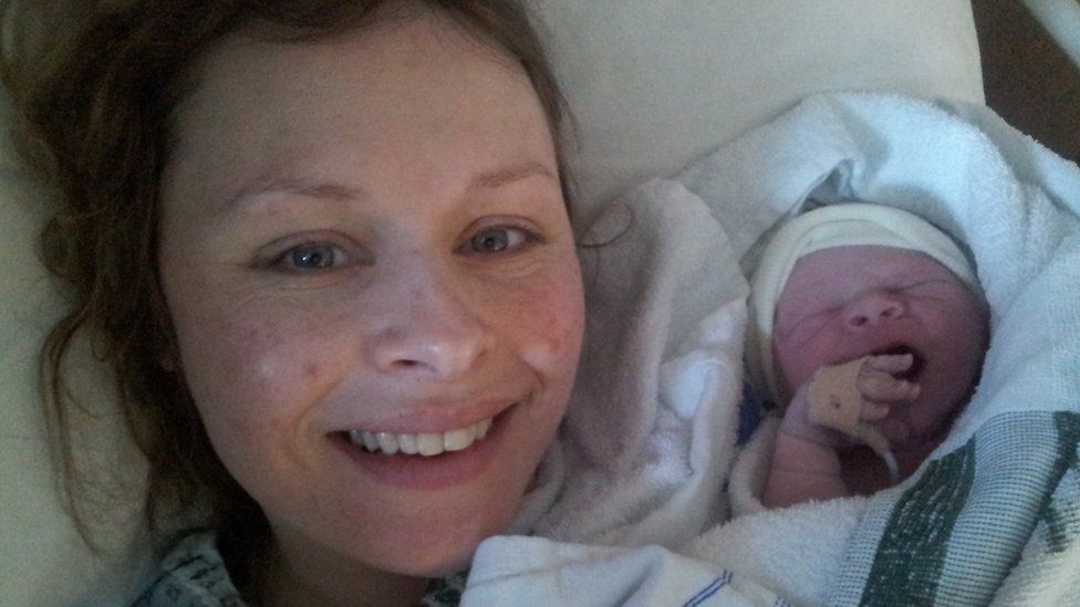 Kate Ryan with newborn Sol