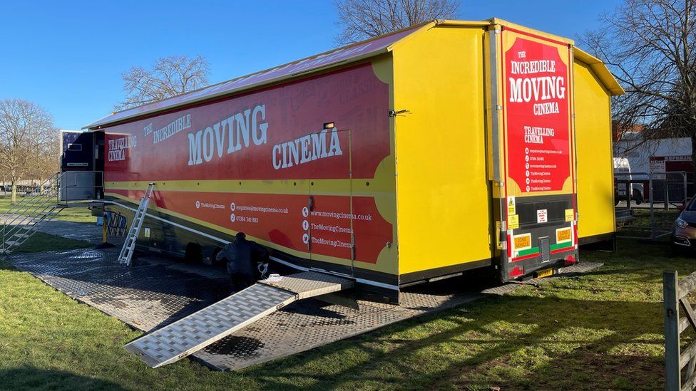 The mobile cinema in Newmarket, Suffolk