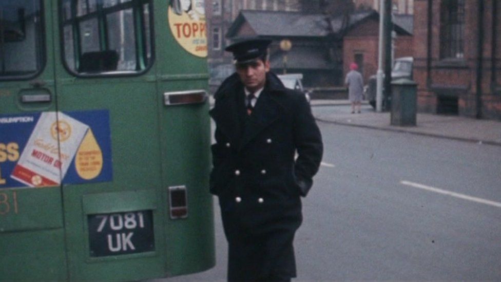 Indian bus driver in Wolverhampton in 1960s