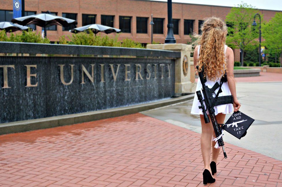 Kaitlin Bennett Why She Wore A Rifle For Graduation Photos Bbc News