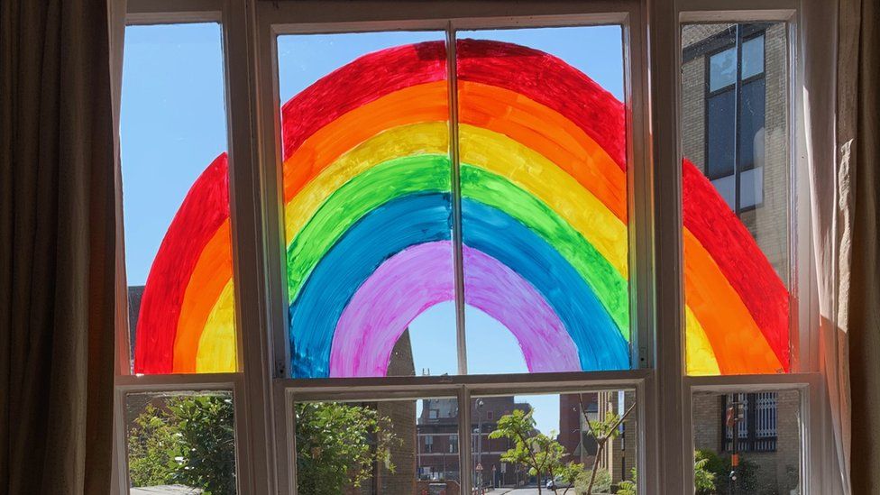 Rainbow in a window