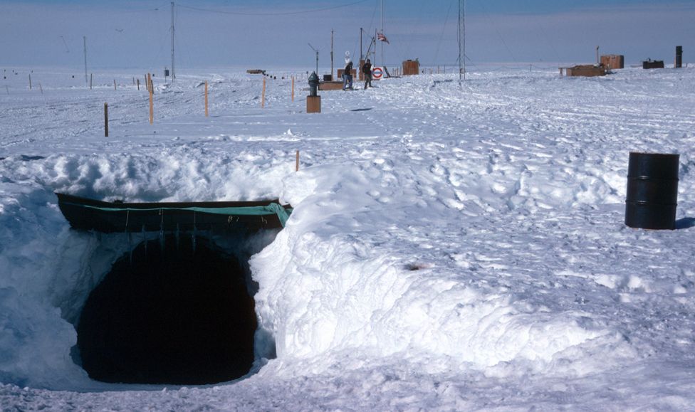 Garage entrance to Halley III in Antarctica