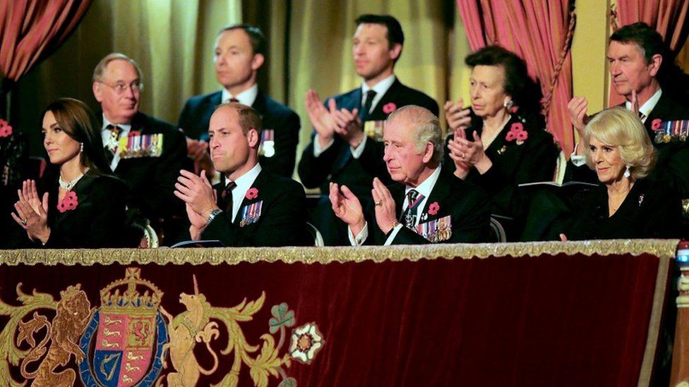 Senior members of the Royal Family at the Festival of Remembrance