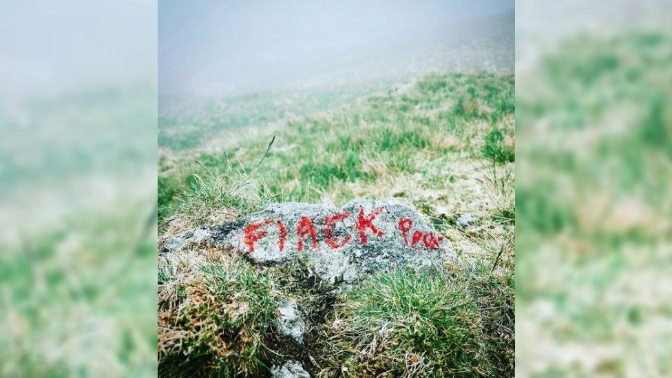 A rock on a peak in the Lake District named Flack Peak