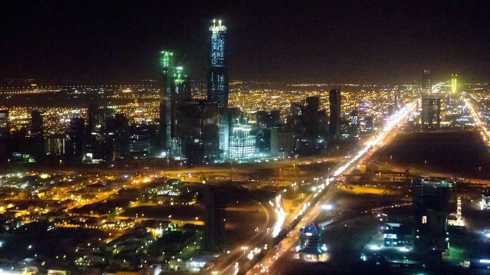 Central Riyadh at night