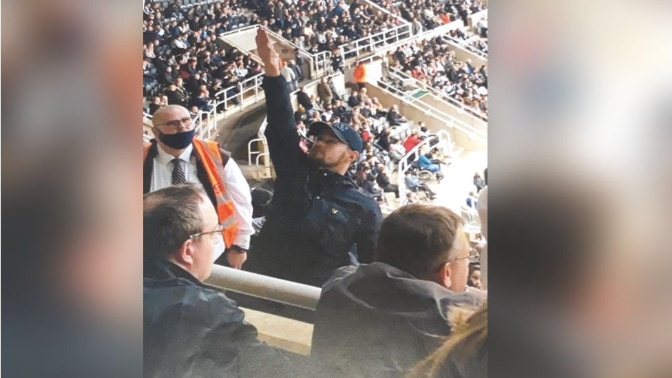 Nazi Salute Newcastle Fan Banned From Matches For Three Years - BBC News