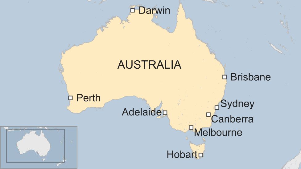 Australia Map With Capital Cities Australia's Population To Hit 25 Million For First Time - Bbc News