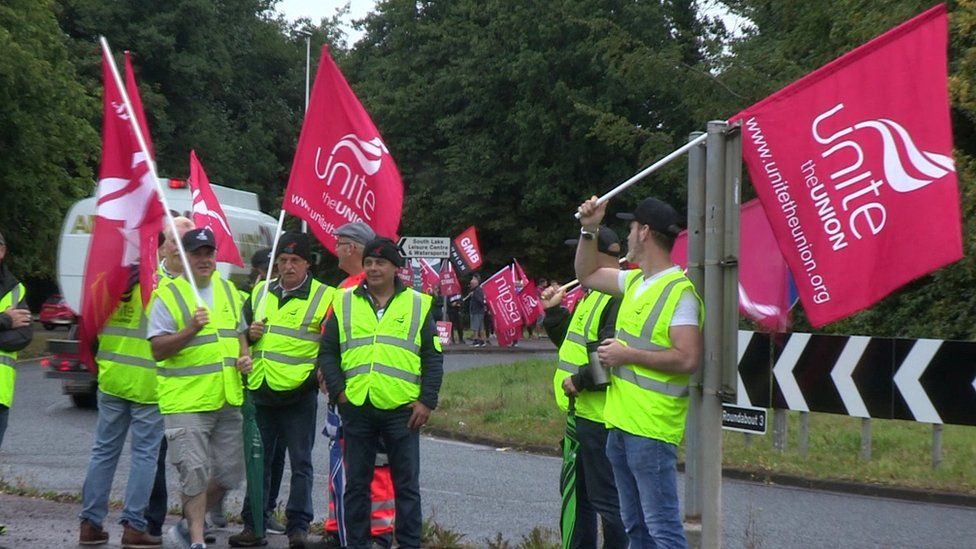 Striking workers at Armagh, Banbridge and Craigavon Council
