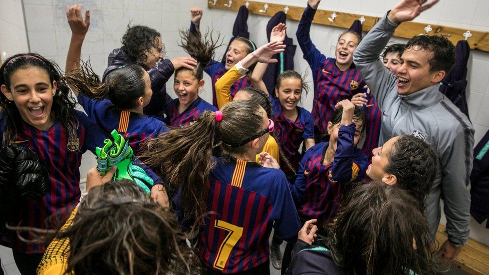Barcelona celebrated after winning a tournament in Elche, Spain, during its league’s Easter break.