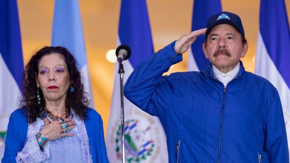 Daniel Ortega and his wife, Vice-President Rosario Murillo