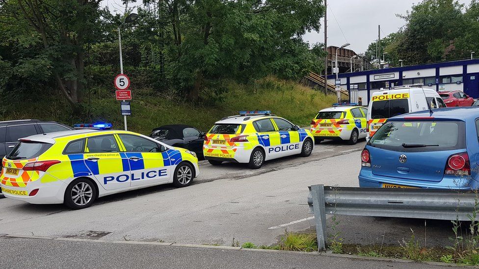 Police at Holmes Chapel station