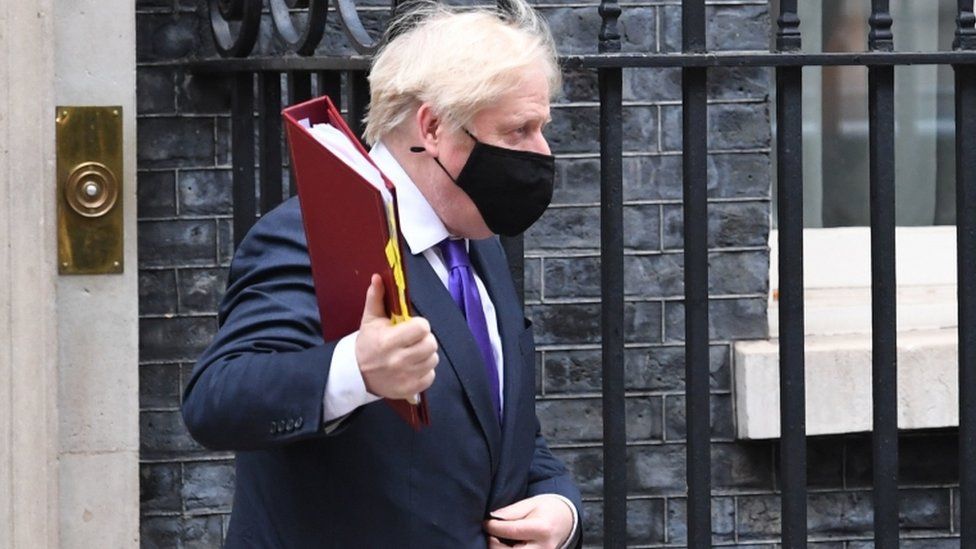 Boris Johnson in Downing Street on 2 December