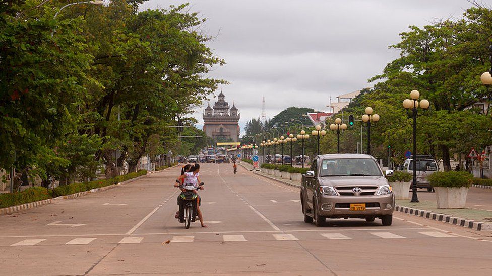 Street scene in Lao's capital, Vientiane