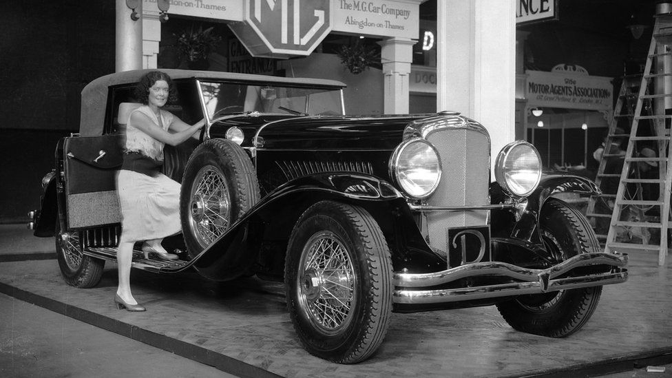Duesenberg Straight Eight car at the Motor Show at Olympia, London, October 1929