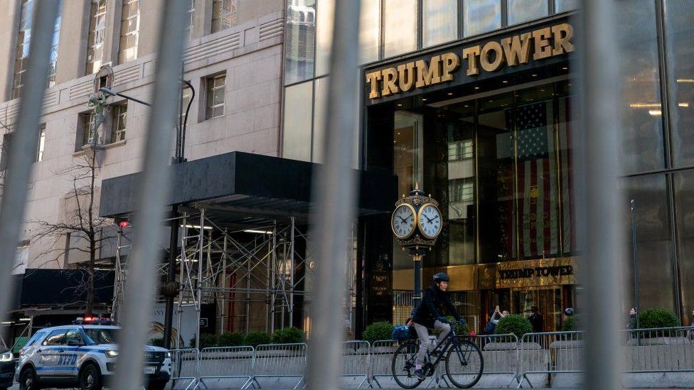 Image shows barricades outside Trump Tower