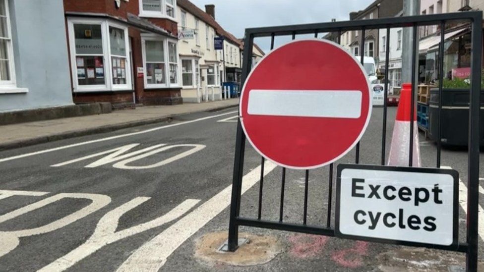 Stop sign next to road