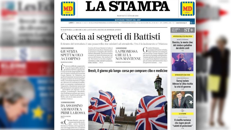 La Stampa front page