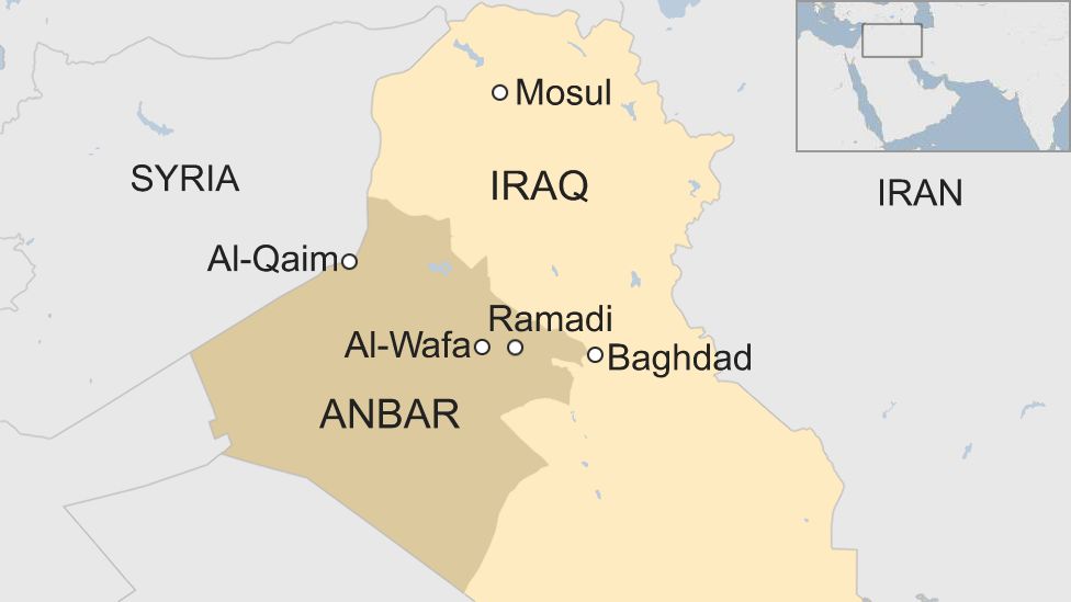 Map showing location of al-Wafa, Iraq