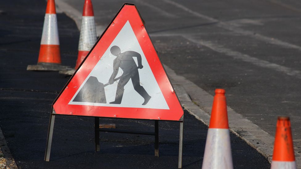 Road work sign