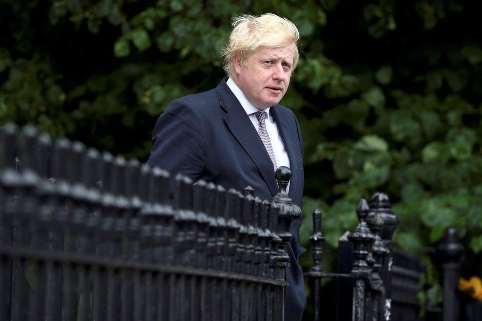 Boris Johnson leaves his in home in London, 27 June
