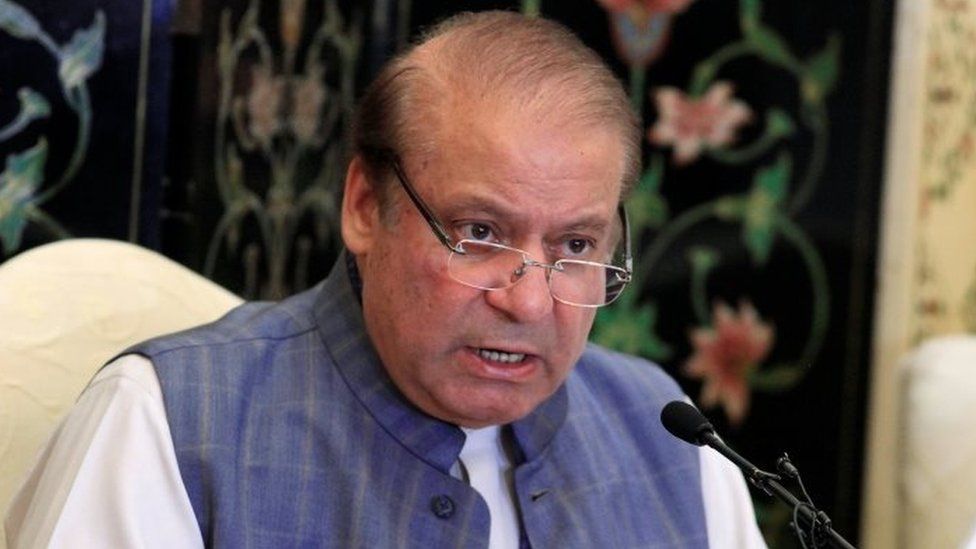 Nawaz Sharif, former Prime Minister and leader of Pakistan Muslim League (N) gestures during a news conference in Islamabad, Pakistan May 23, 2018.