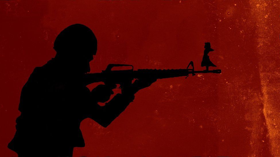 Illustration of a soldier and a girl