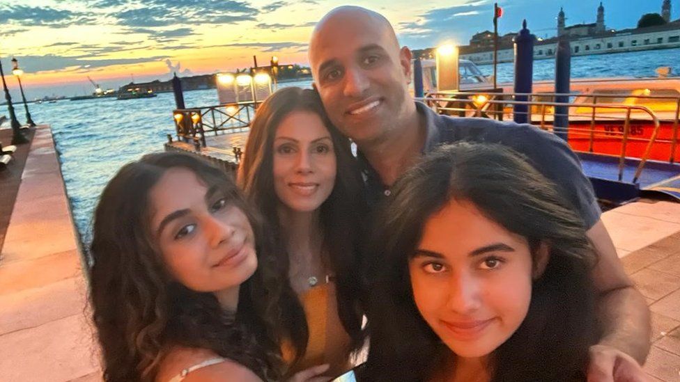 Amit and Raj Johal with their daughters