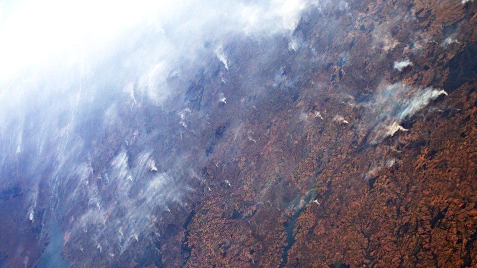The Amazon rainforest fires captured from the ISS (c) ESA/NASA/Luca Parmitano