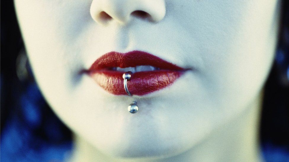 Woman's lip ring