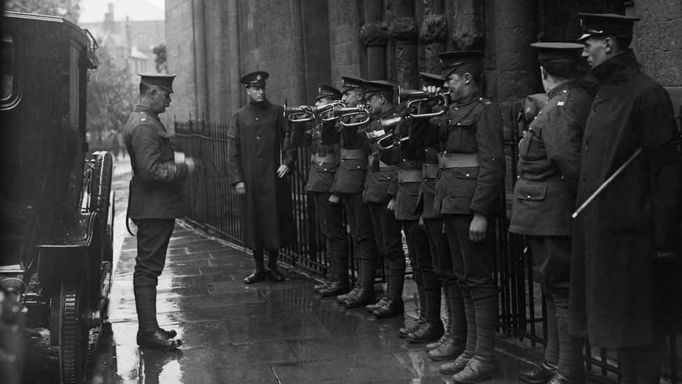 The Last Post played outside Rochester Cathedral, 1919