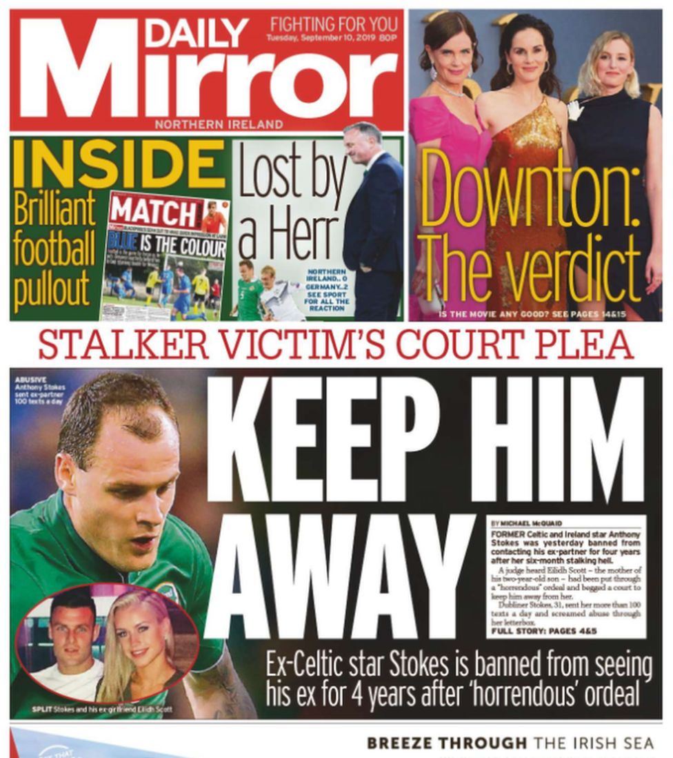 Newspaper review NIonly backstop and stalker's fouryear ban BBC News