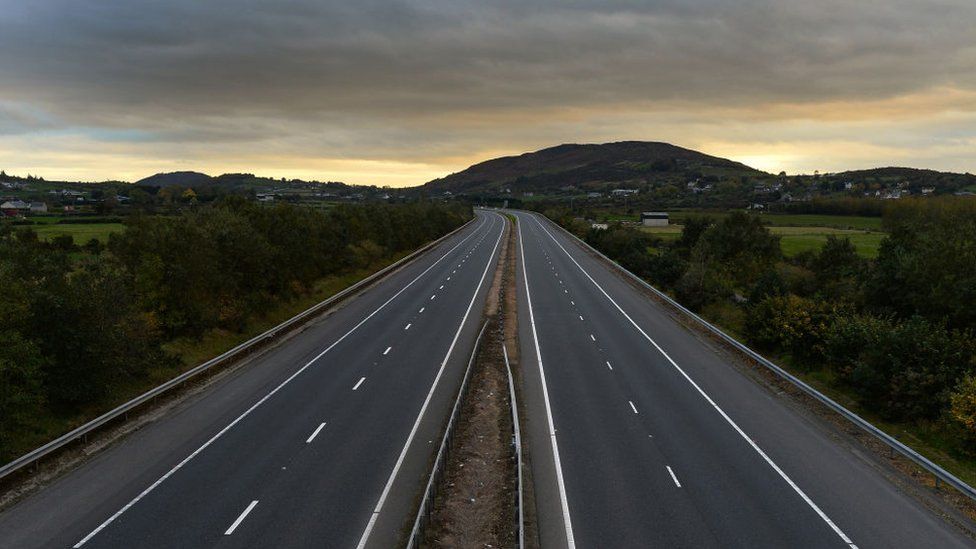 Image of the highway from Belfast to Dublin