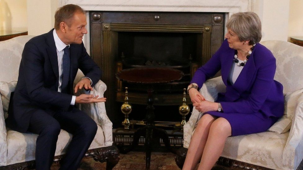 Donald Tusk and Theresa May