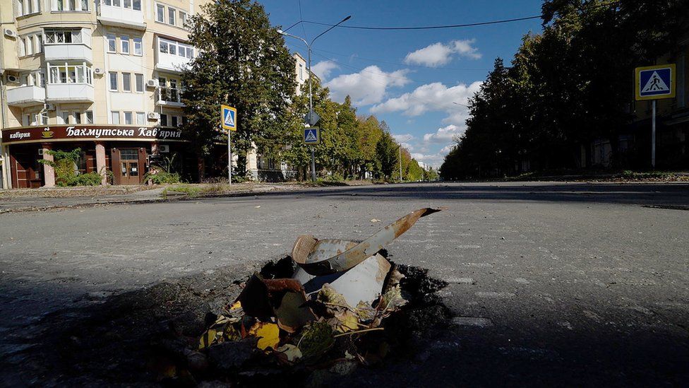 A grounded rocket in Bakhmut