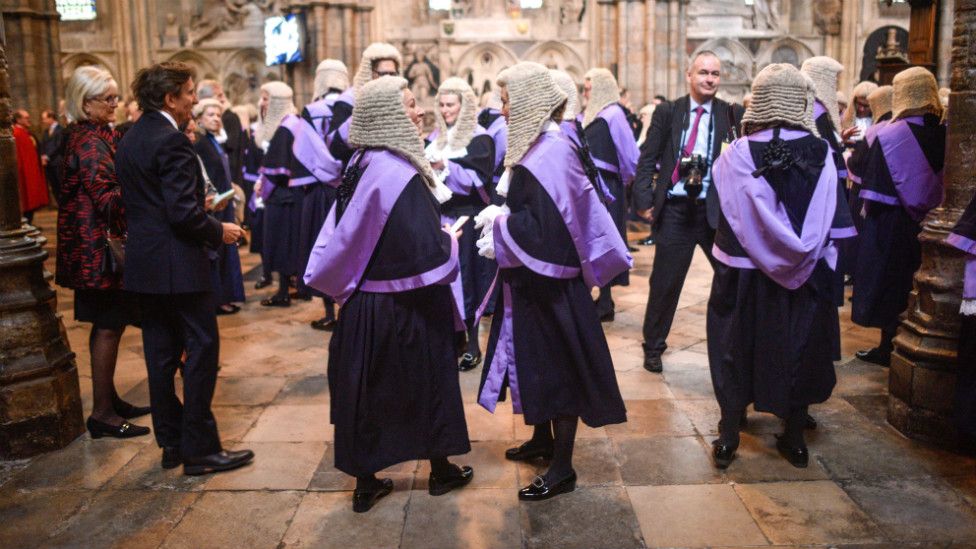 Judges arrive at Westminster Abbey for the Judges' Ceremony on 1 October 2019