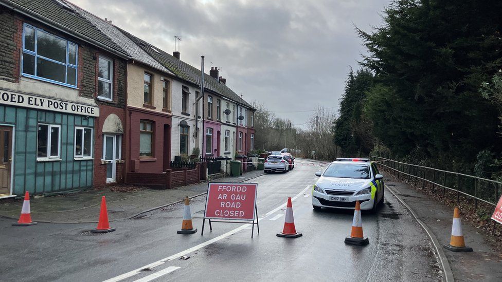 Part of Elwyn Street where there is a police corden in place